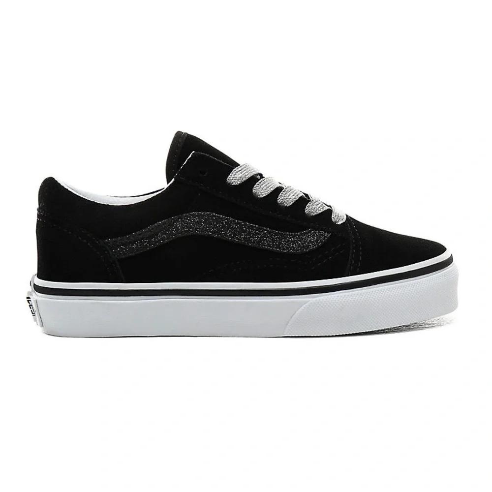 Vans Old Skool Black Glitter Side Stripe Pre-school